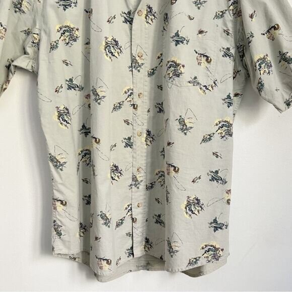 Woolrich Fishing Short Sleeve Button Up Size L - Picture 4 of 6